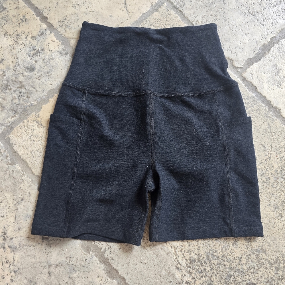 High-Waisted Black Biker Shorts